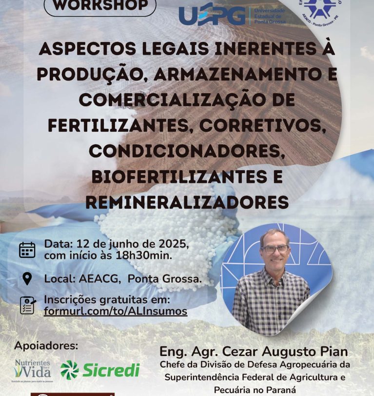 Professor Adriel Ferreira da Fonseca será moderador de workshop sobre aspectos legais na produção de fertilizantes